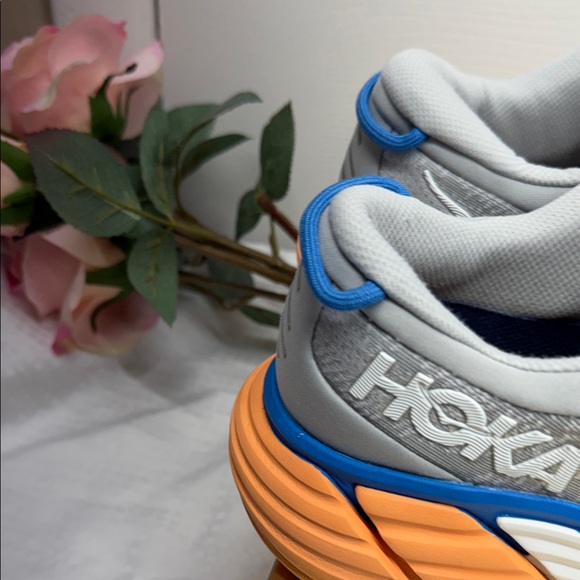 Hoka Gray Sneakers with Orange and Blue Accents - Picture 9 of 15